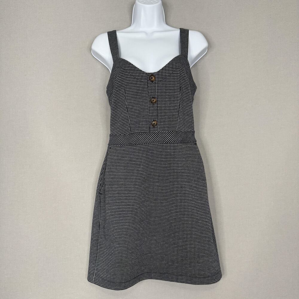 Abercrombie & Fitch Dress Womens Small Blue Check Houndstooth Mini Retro Pinup